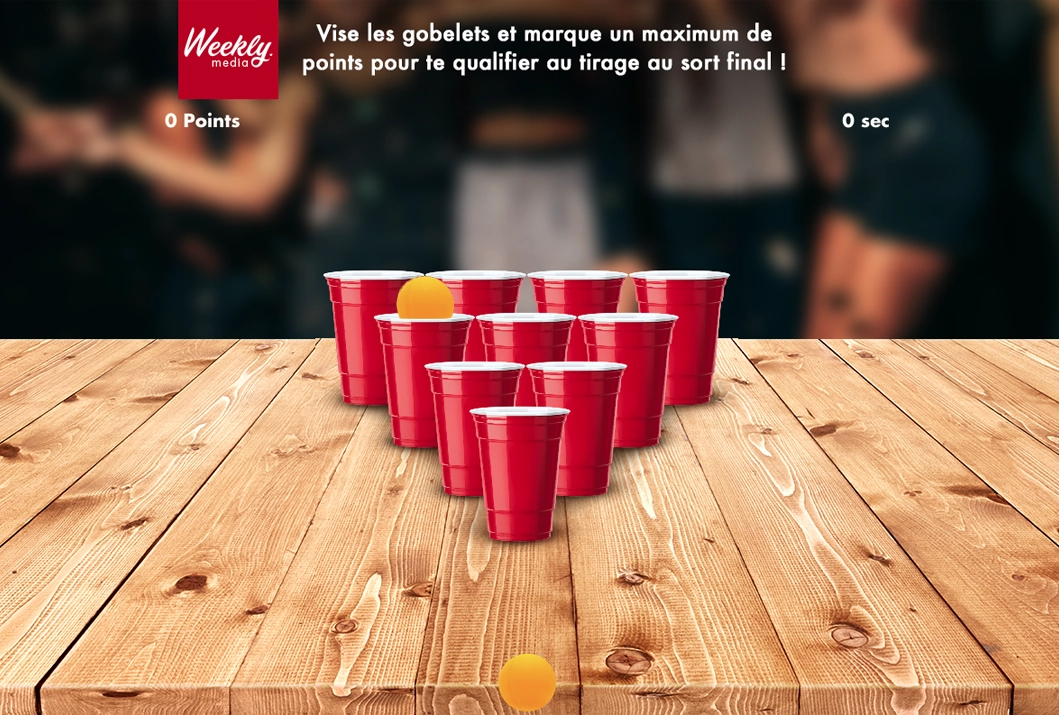 Le jeu du beer pong, visez les gobelets pour gagner