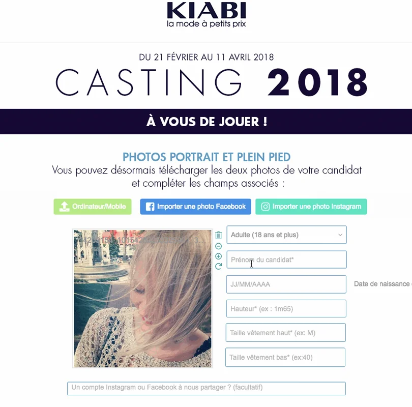 concours photo kiabi