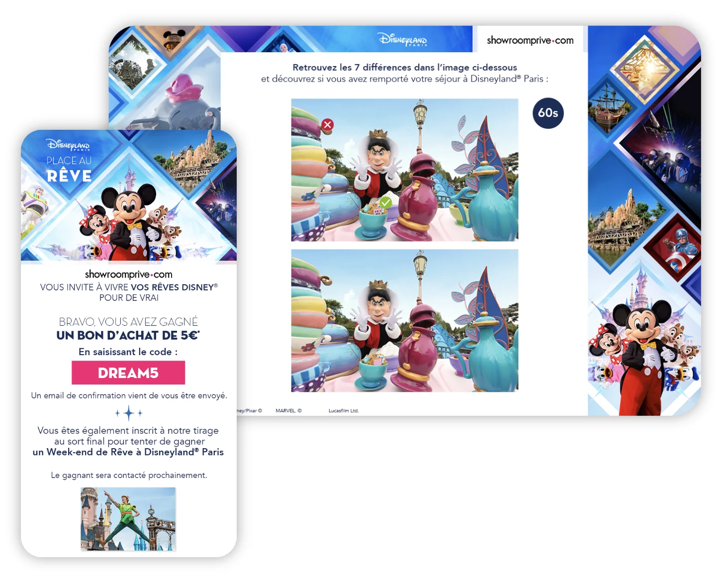 showroomprivé disneyland - 7 differences game