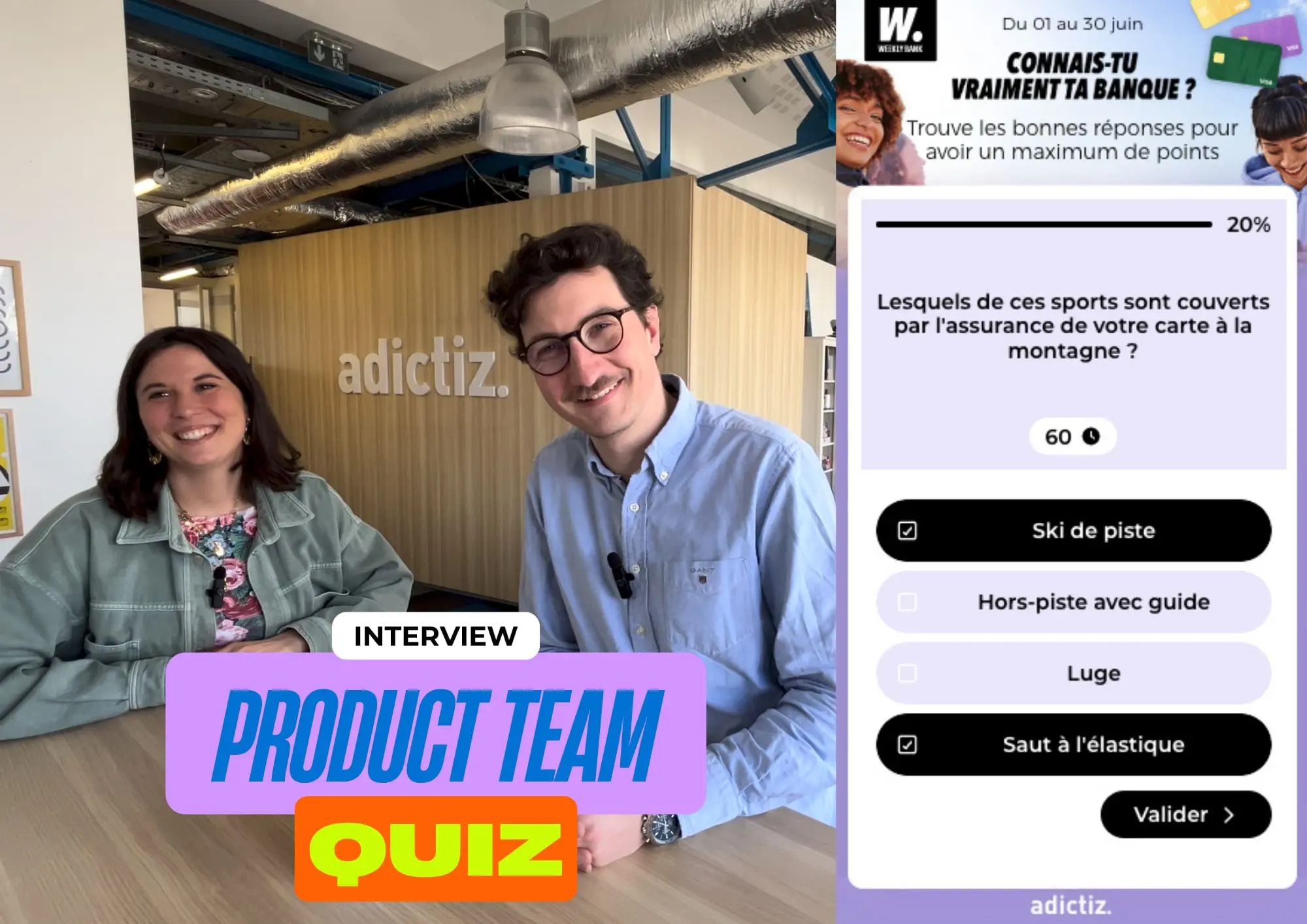 Interview équipe produit sur le Quiz Adictiz