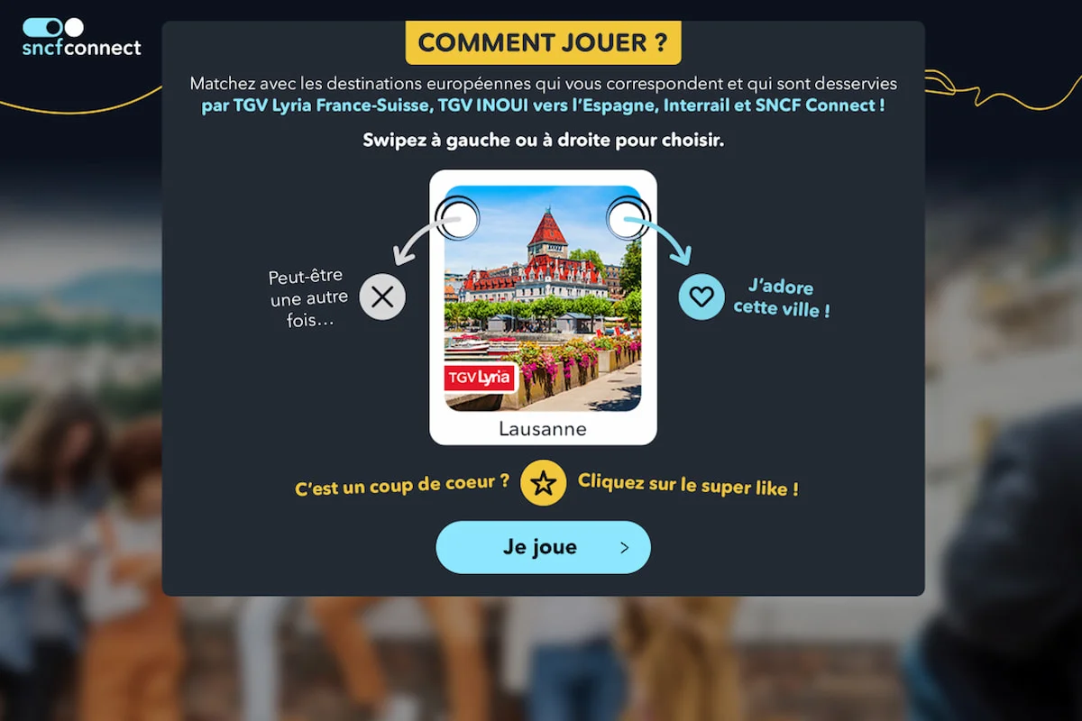 Jeu swiper Sncf Connect