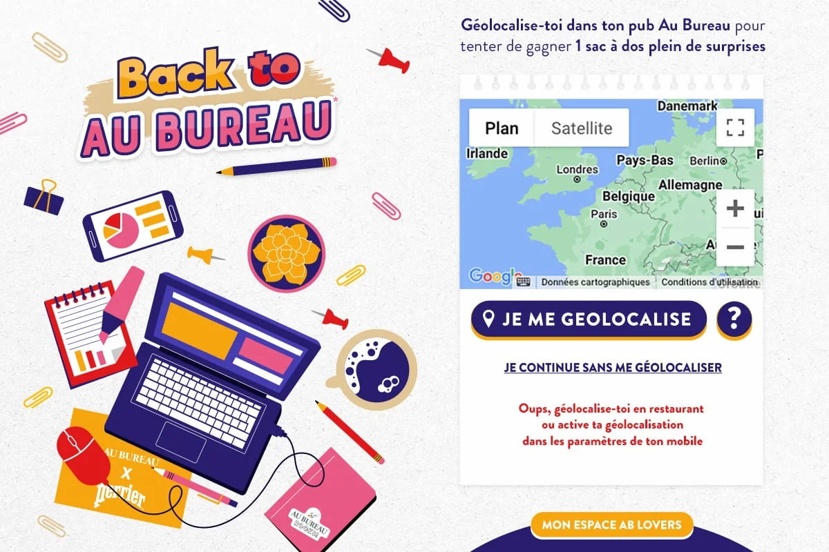 Jeu check-in au bureau