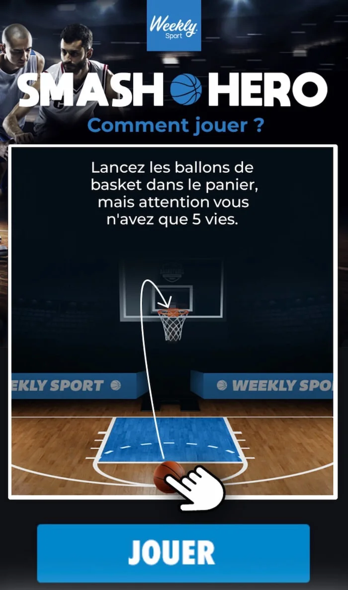 Jeu papertoss sur mobile