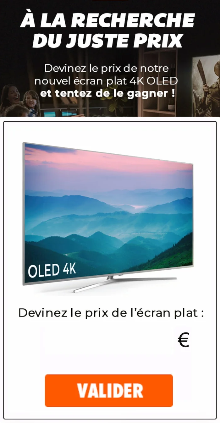 Jeu juste prix sur mobile