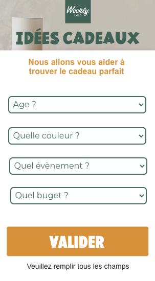 Gift finder game on mobile