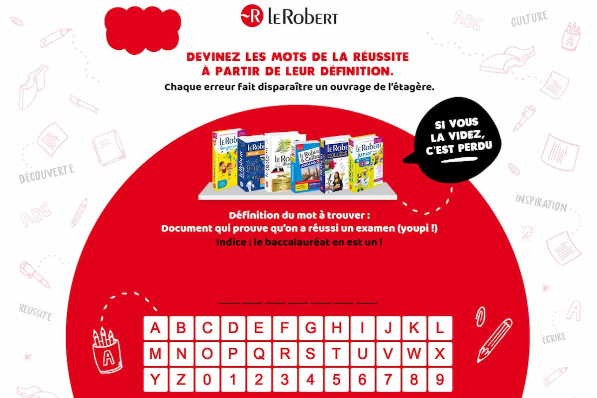 Jeu mot mystère Le Robert