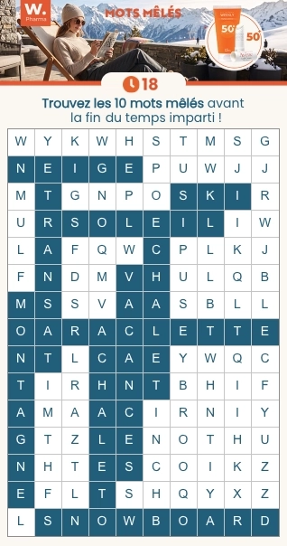 Jeu mots mêlés sur mobile
